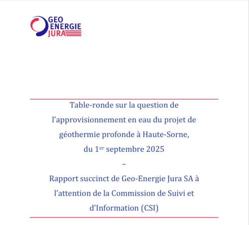 GEJ a remis son rapport consécutif à la table-ronde du 1er septembre 2025.